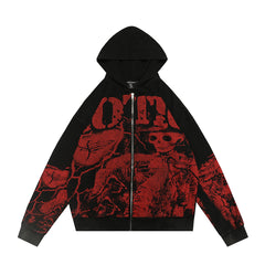 MIXED EMOTION Gothic Graphic Pullover Hoodie