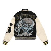 GODSPEED Skull & Wing Graphic Varsity Jacket