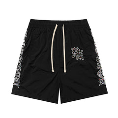 MIXED EMOTION Side Graphic Relaxed Casual Shorts