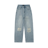 MIXED EMOTION Distressed Relaxed-Fit Denim Jeans