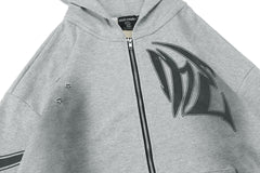 MIXED EMOTION Graphic Sleeve Zip-Up Hoodie
