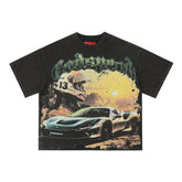 GODSPEED Vintage Racing Skull Graphic T-Shirt