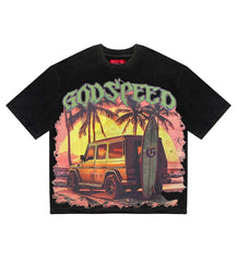 GODSPEED Retro Racing Scene Graphic T-Shirt
