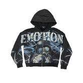 MIXED EMOTION Gothic Wing Lettering Hoodie