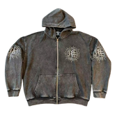 MIXED EMOTION Vintage Washed Zip-Up Jacket