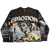 MIXED EMOTION Distressed Character Graphic Long Sleeve Top