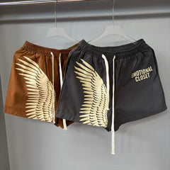 MIXED EMOTION Wing Graphic Casual Shorts