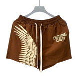 MIXED EMOTION Wing Graphic Casual Shorts