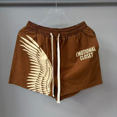 MIXED EMOTION Wing Graphic Casual Shorts