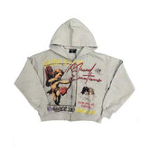 MIXED EMOTION Vintage Motorcycle Graphic Hoodie