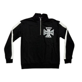 MIXED EMOTION Cross Logo Half-Zip Streetwear Pullover