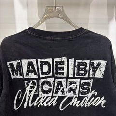 MIXED EMOTION Script Graphic Music-Inspired Long Sleeve Top