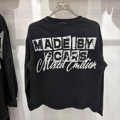 MIXED EMOTION Script Graphic Music-Inspired Long Sleeve Top