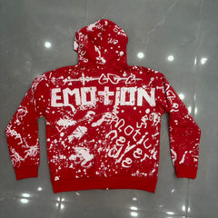 MIXED EMOTION Graphic Monogram Zip-Up Hoodie