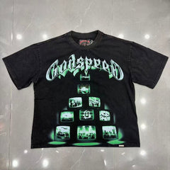 GODSPEED Neon Logo Graphic Street T-Shirt
