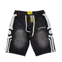 GODSPEED Distressed Graphic Denim Shorts