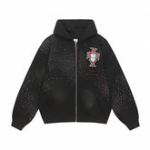 Vale Forever Black Star Dust Graphic Zip-Up Hoodie