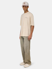 MA QUAD CHECKERBOARD OVERSIZED TEE - Alabaster