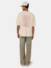 MA QUAD CHECKERBOARD OVERSIZED TEE - Alabaster