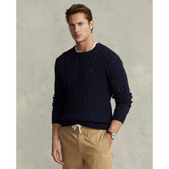 Polo Ralph Lauren - Cotton Cable Knit Crewneck Sweater - Navy