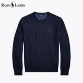 Ralph Lauren Mesh-Strick-Baumwollpullover mit Rundhalsausschnitt