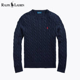Zopfstrickpullover aus Baumwolle