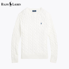 Zopfstrickpullover aus Baumwolle