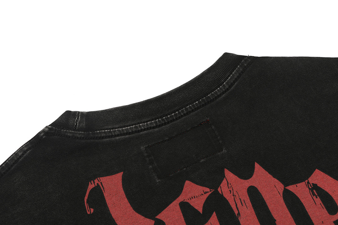 GODSPEED Gothic Skull Back Graphic T-Shirt