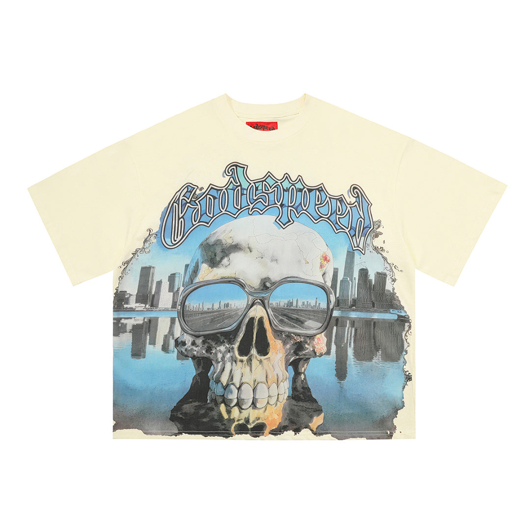 GODSPEED Vintage Skull Vehicle Graphic T-Shirt
