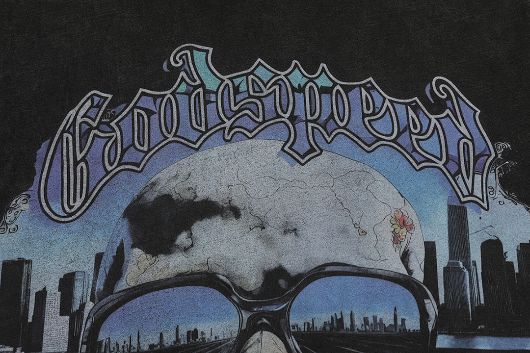 GODSPEED Vintage Skull Vehicle Graphic T-Shirt