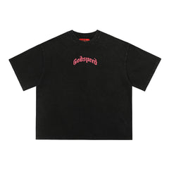 GODSPEED Vintage Skull & Rose Graphic T-Shirt