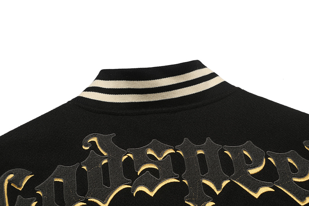 GODSPEED Skull & Wing Graphic Varsity Jacket