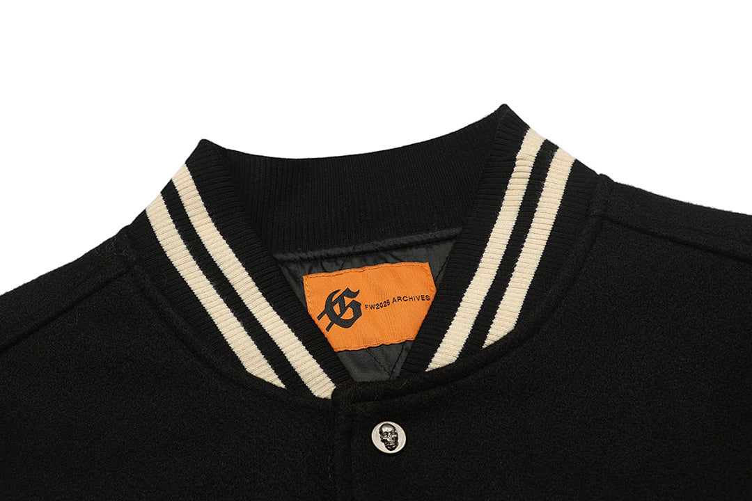 GODSPEED Skeleton Eagle Graphic Varsity Jacket