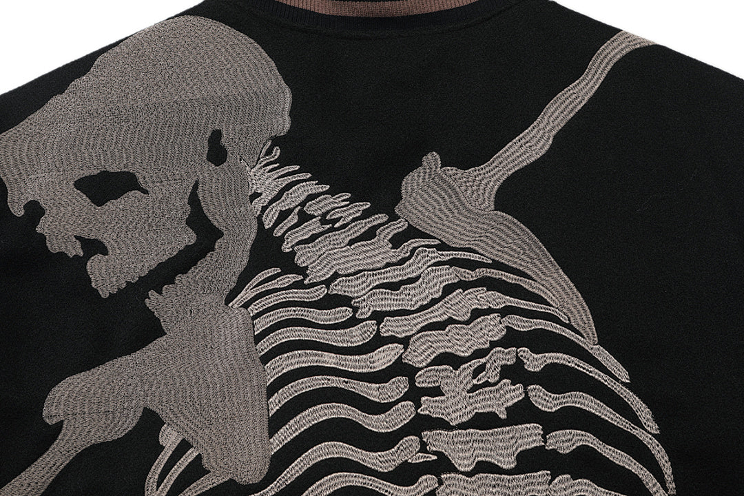 GODSPEED Full Back Skeleton Graphic Varsity Jacket