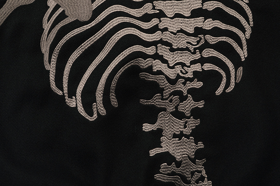 GODSPEED Full Back Skeleton Graphic Varsity Jacket