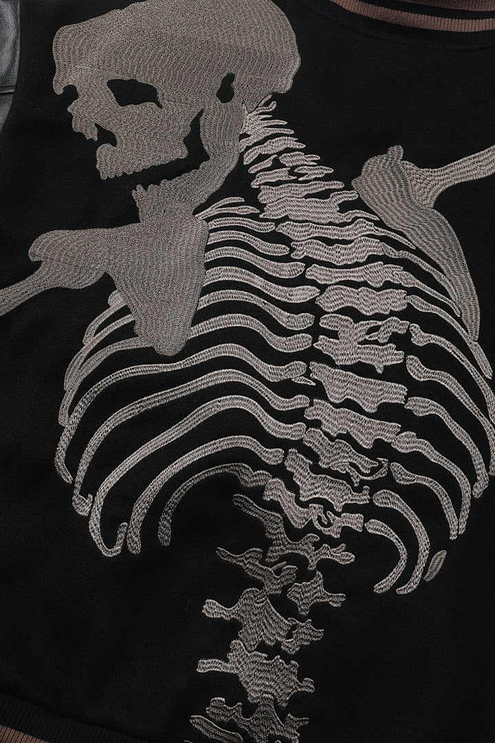 GODSPEED Full Back Skeleton Graphic Varsity Jacket