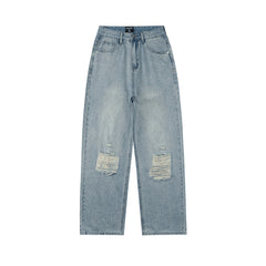 MIXED EMOTION Distressed Relaxed-Fit Denim Jeans