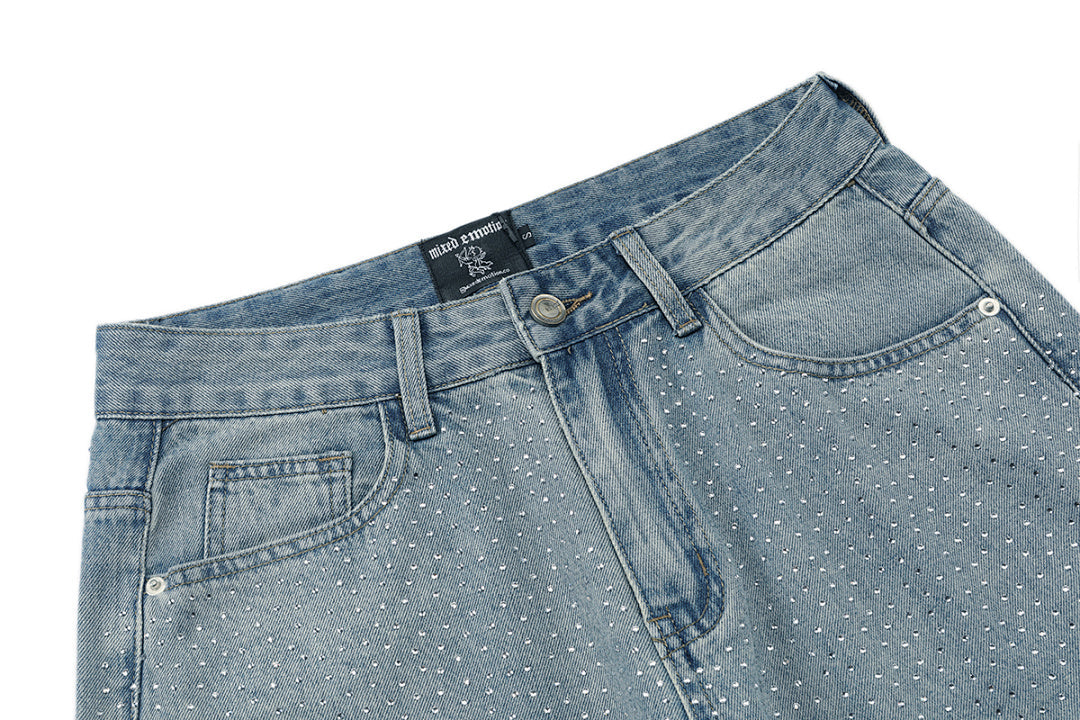 MIXED EMOTION Distressed Relaxed-Fit Denim Jeans