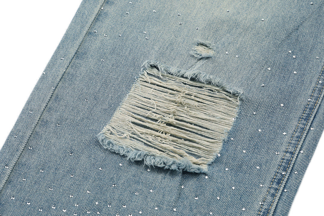 MIXED EMOTION Distressed Relaxed-Fit Denim Jeans