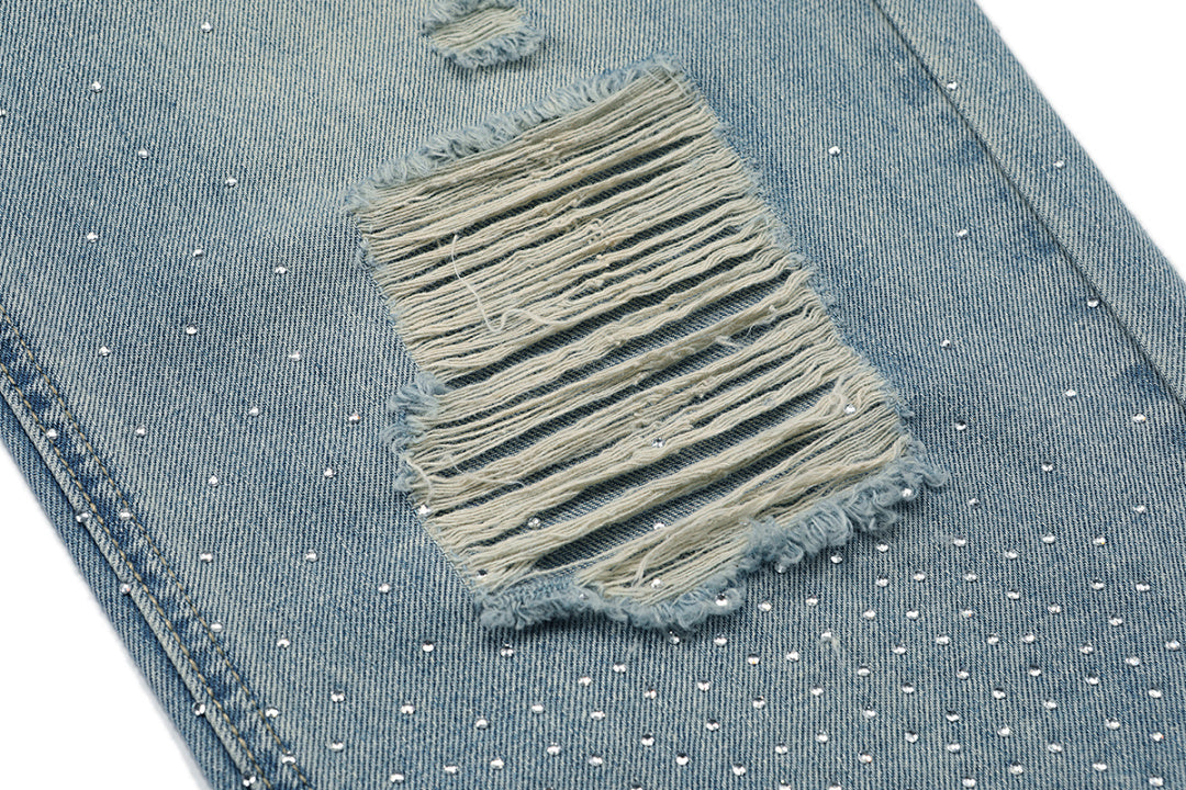 MIXED EMOTION Distressed Relaxed-Fit Denim Jeans