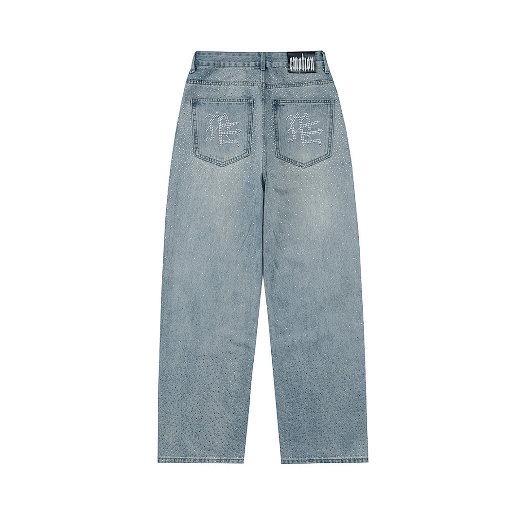 MIXED EMOTION Distressed Relaxed-Fit Denim Jeans