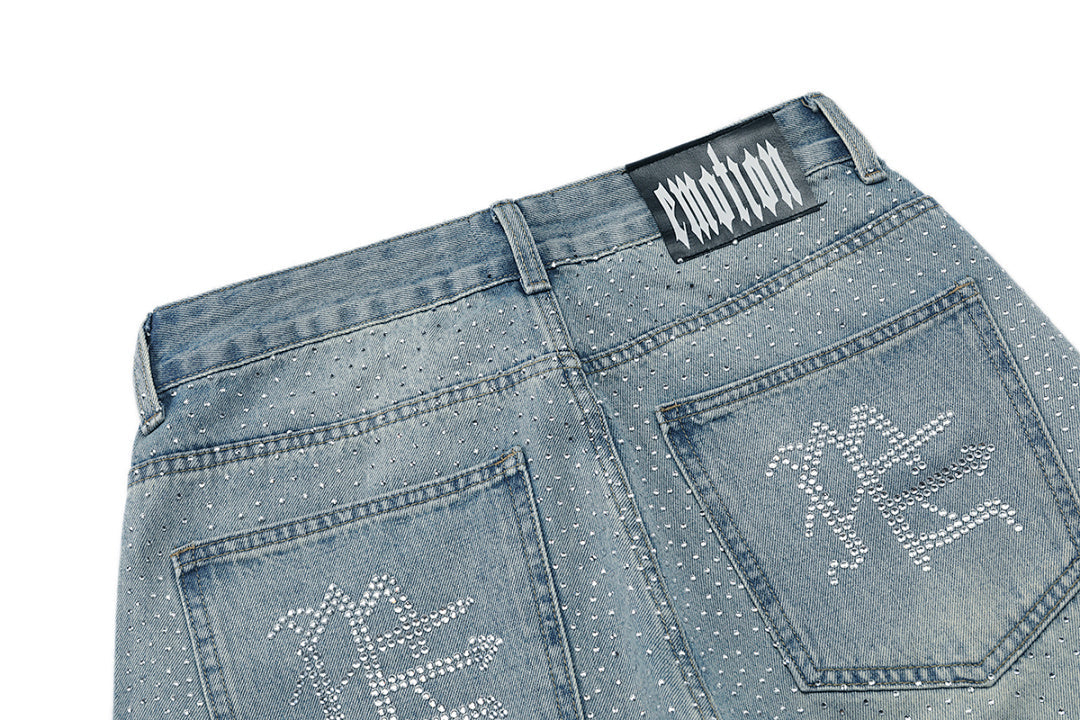 MIXED EMOTION Distressed Relaxed-Fit Denim Jeans
