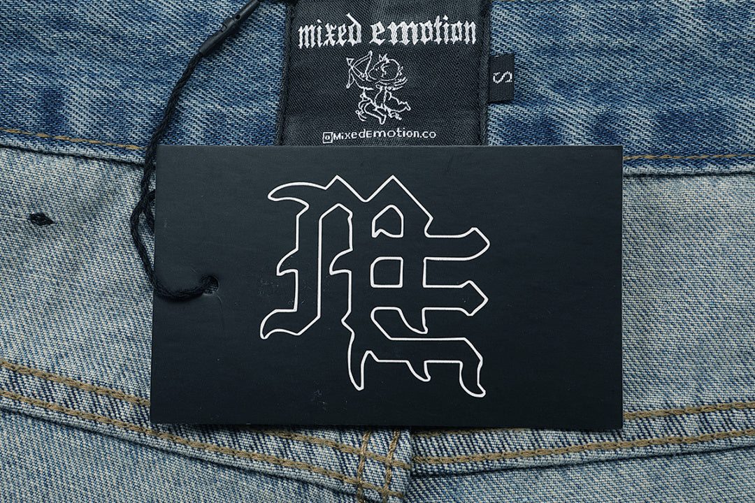 MIXED EMOTION Distressed Relaxed-Fit Denim Jeans