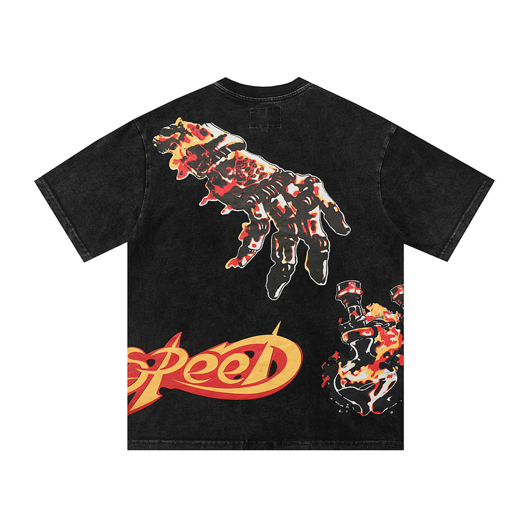 GODSPEED Chrome Skull Graphic Vintage T-Shirt