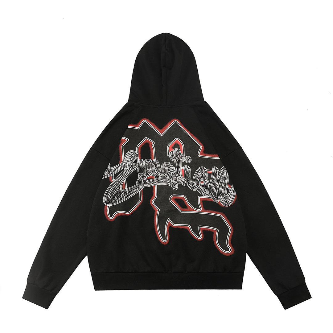 MIXED EMOTION Thorn Graphic Layered-Look Hoodie