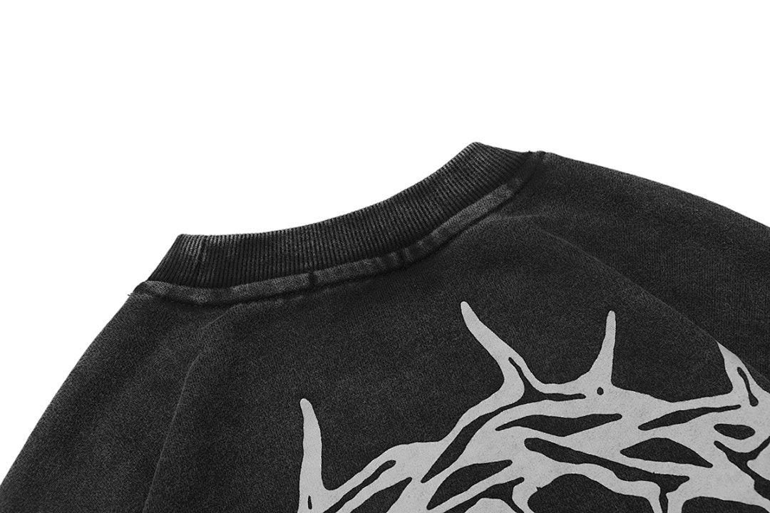 MIXED EMOTION Layered Thorn Graphic Long Sleeve Top