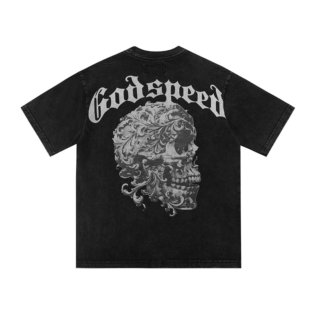 GODSPEED Graphic Character Collage T-Shirt