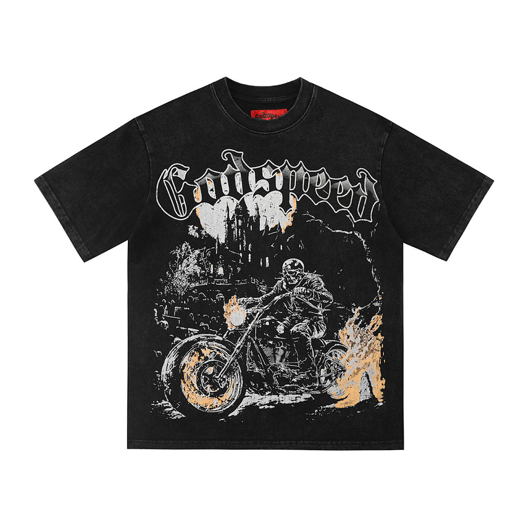 GODSPEED Gothic Motorcycle Graphic T-Shirt