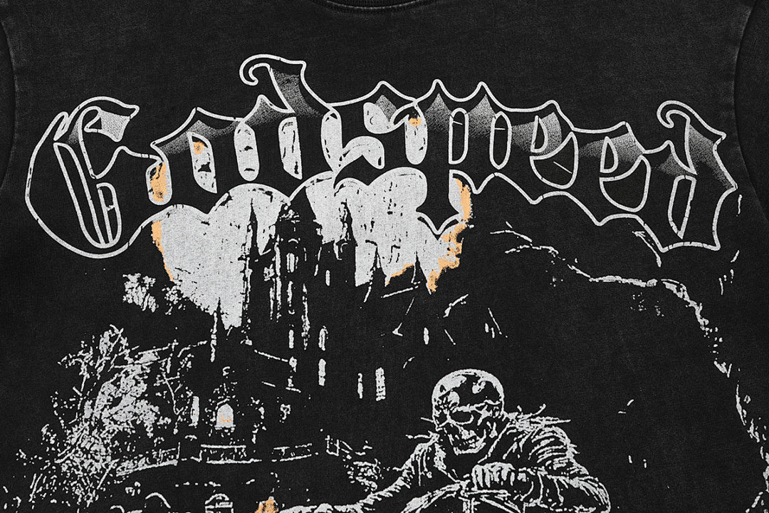 GODSPEED Gothic Motorcycle Graphic T-Shirt