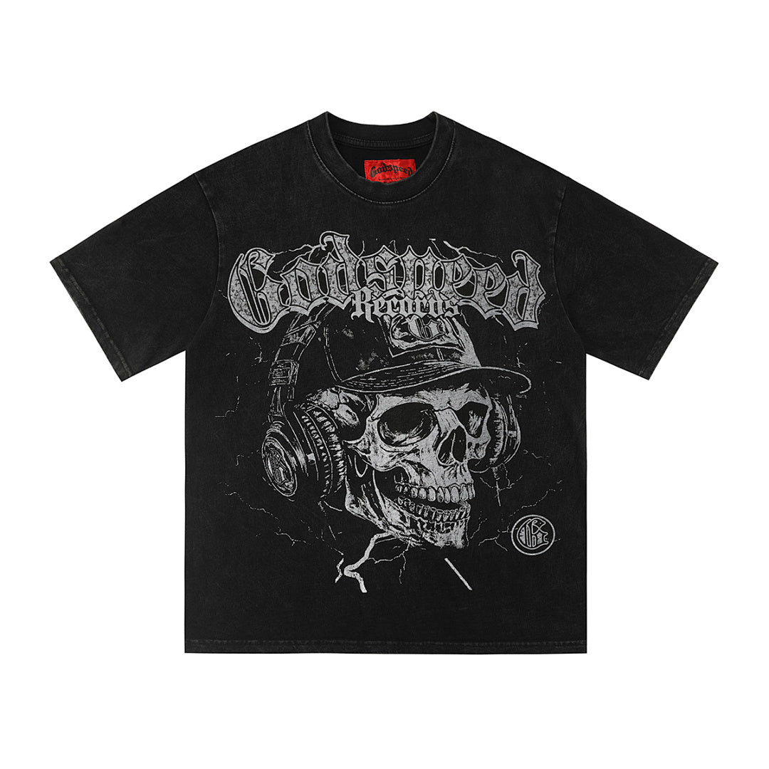 GODSPEED Gothic Skull Motorcycle T-Shirt